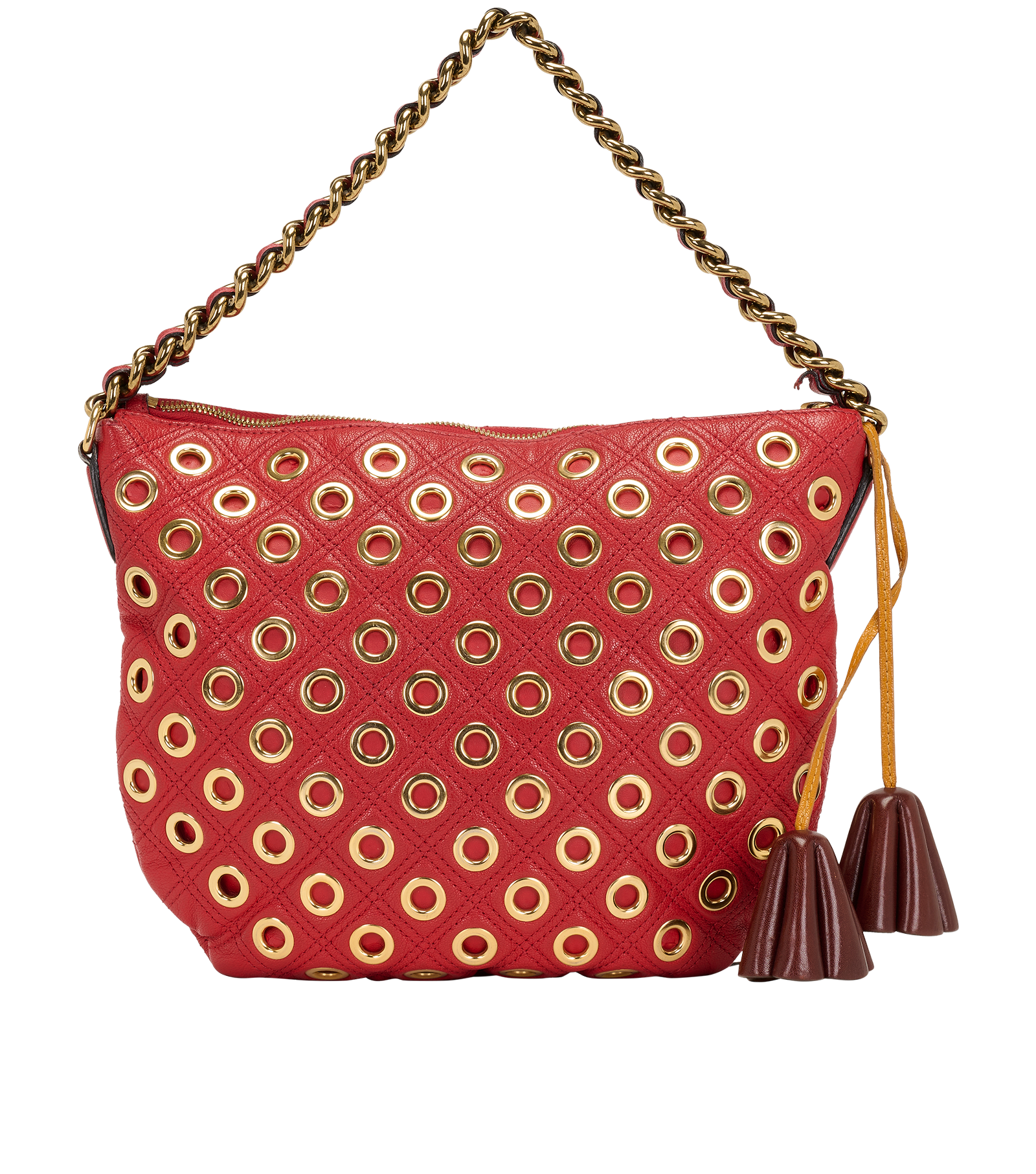 Eyelets Small Nomad Hobo, &pound;150, Handbags, Red, Leather, Back view